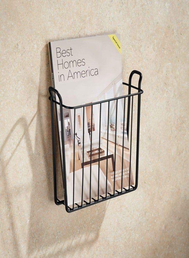 INDIAN DECOR Wall-Mountable Newspaper and Magazine Rack - Steel, Matte Black - Image 1